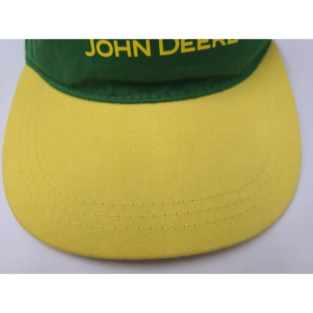 Vintage John Deere Snapback Hat Cap Cotton Farm Hunt Fish Men Women Green Yellow